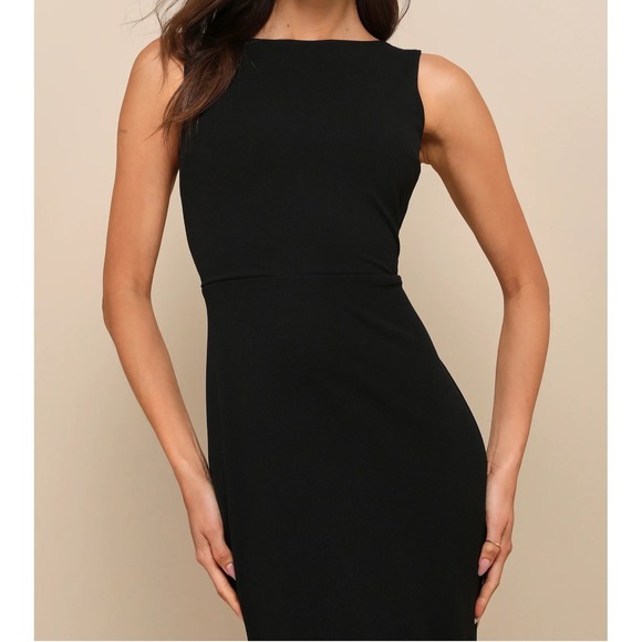 Lulus Exquisite Refinement Black Backless Bow Ruffled Maxi Dress Size S NWT - Picture 3 of 11